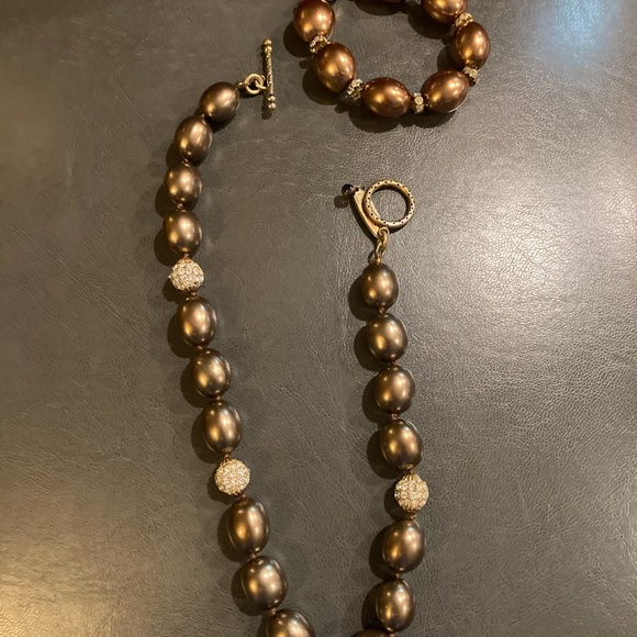 CERESE D HANDMADE LUXURIOUS 1STRAND bronze SHELL PEARL NECKLACE 18” - Picture 4 of 4